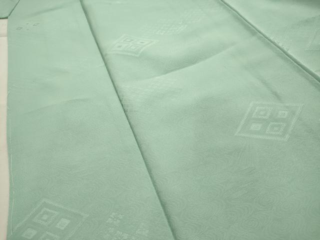 平和屋着物■上質な色無地 菱地紋 薄萌葱色 正絹 逸品 AABJ1847sx