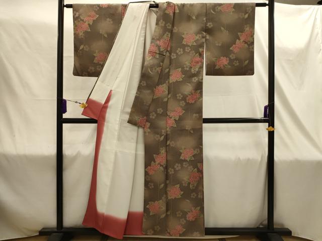 平和屋着物■小紋 紫陽花 暈し染め 洗える着物 AABJ1851sx