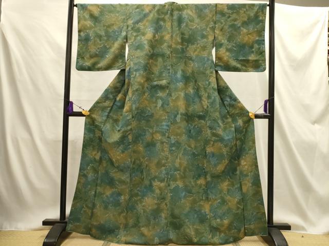 平和屋着物●小紋 霞文 暈し染め 鬼しぼ縮緬 洗える着物 AABJ1857sx