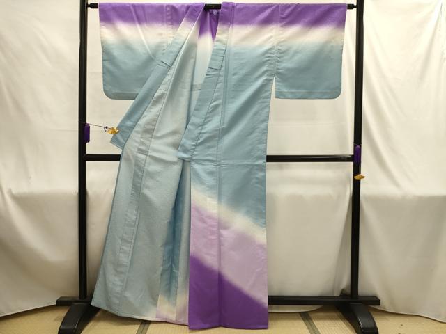 平和屋着物▽訪問着 単衣 霞文 暈し染め 洗える着物 AABJ1865sx