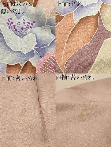 平和屋着物■豪華振袖 孔雀花文 暈し染め 銀彩 正絹 逸品 AABJ1877sx