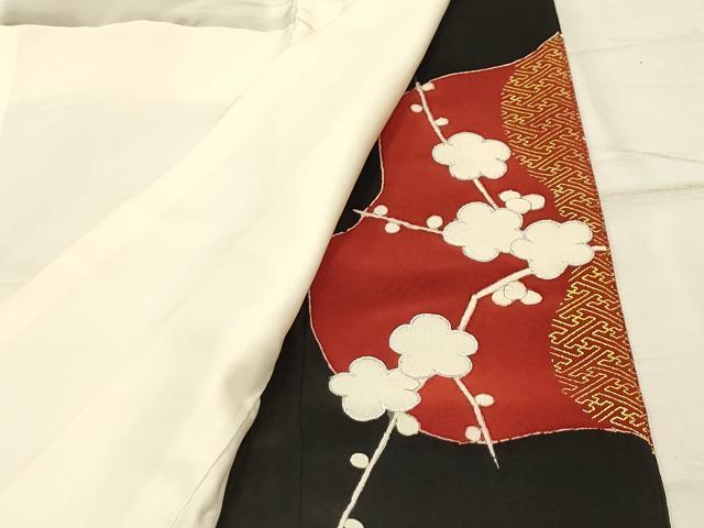 平和屋着物■豪華黒留袖 駒刺繍 花車文 金銀彩 銀糸 正絹 逸品 AABJ1898sx