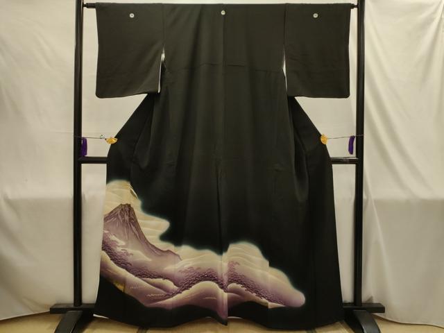 平和屋着物■豪華黒留袖 風景文 暈し染め 金彩 正絹 逸品 AABJ1900sx