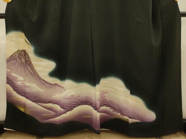 平和屋着物■豪華黒留袖 風景文 暈し染め 金彩 正絹 逸品 AABJ1900sx
