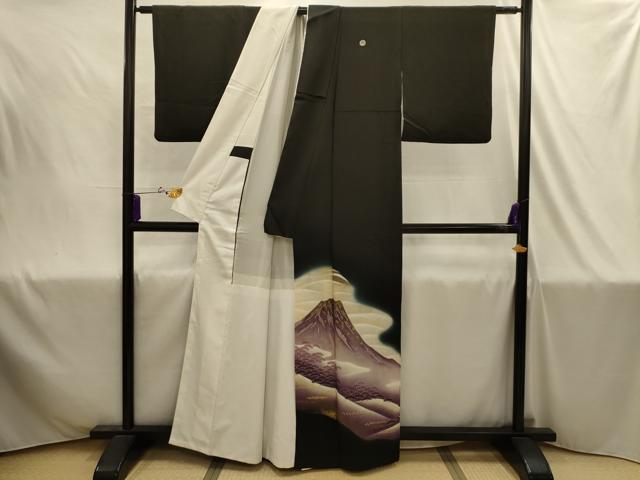 平和屋着物■豪華黒留袖 風景文 暈し染め 金彩 正絹 逸品 AABJ1900sx