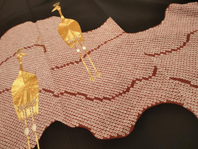 平和屋着物■豪華黒留袖 駒刺繍 絞り 孔雀文 正絹 逸品 AABJ1902sx