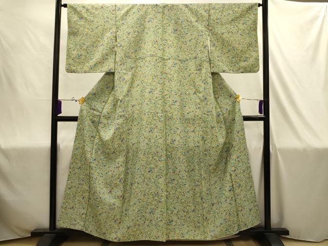 平和屋着物■小紋 流水花文 洗える着物 AABJ1920sx