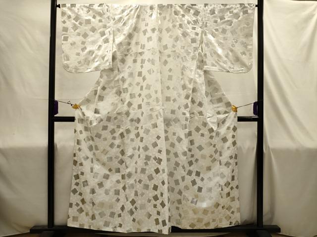 平和屋着物■小紋 箔散らし文様 銀彩 胴抜き仕立て 洗える着物 AABJ1922sx