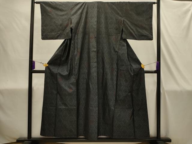 平和屋着物■本場大島紬 亀甲花文 正絹 逸品 AABJ1931sx