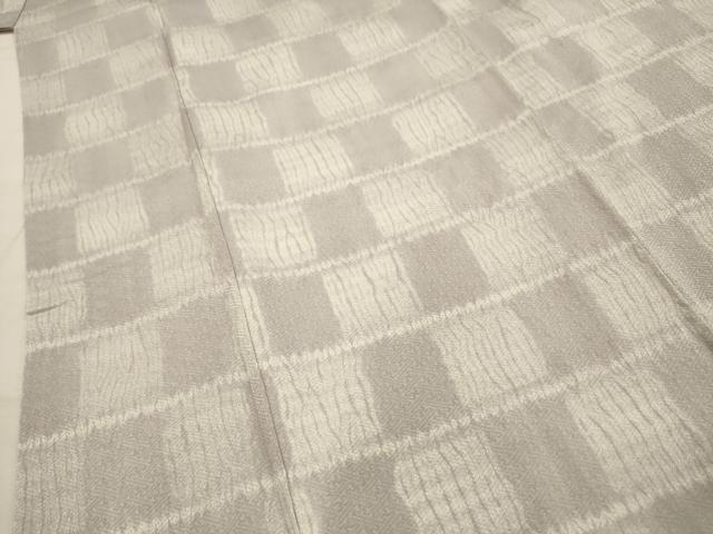 平和屋着物■上質な小紋 絞り 変わり市松文様 正絹 逸品 AABJ1944sx