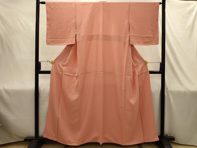 平和屋着物■上質な色無地 作家物 紋意匠 ときがら茶色 正絹 逸品 AABJ1946sx