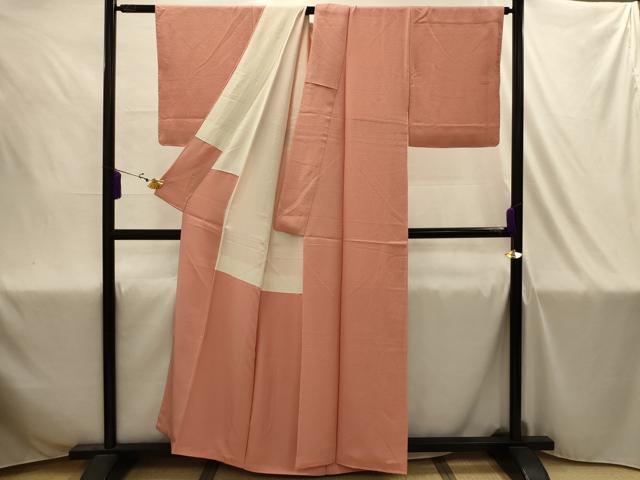 平和屋着物■上質な色無地 作家物 紋意匠 ときがら茶色 正絹 逸品 AABJ1946sx