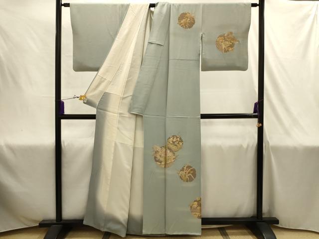 平和屋着物■訪問着 雪輪花文 暈し染め 金銀彩 正絹 逸品 AABJ1955sx