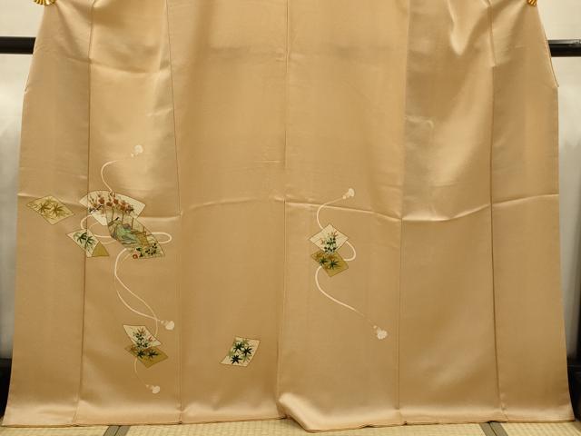 平和屋着物■訪問着 手描き 地紙重ね人物風景文 金彩 正絹 逸品 AABJ1959sx