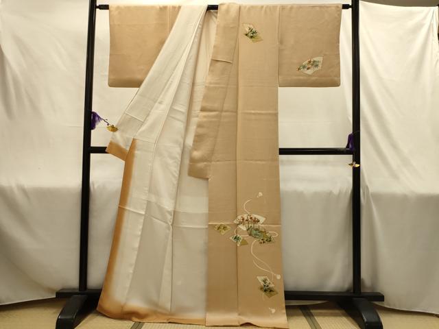 平和屋着物■訪問着 手描き 地紙重ね人物風景文 金彩 正絹 逸品 AABJ1959sx