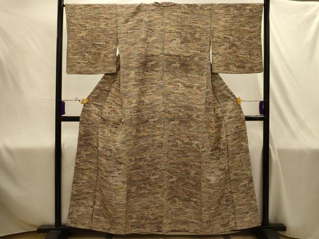 平和屋着物■上質な小紋 渡り橋風景文 正絹 逸品 AABJ1963sx