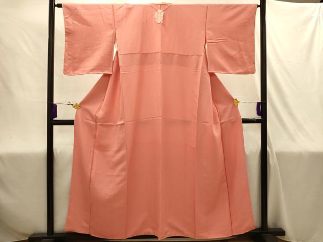 平和屋着物■上質な色無地 紋意匠 曙色 正絹 逸品 AABJ1966sx