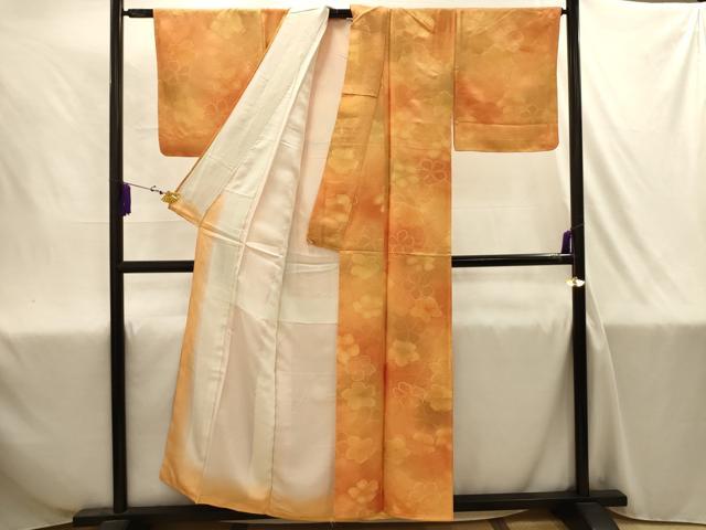 平和屋着物■上質な小紋 地紋起こし 花尽くし 暈し染め 正絹 逸品 AABJ1969sx