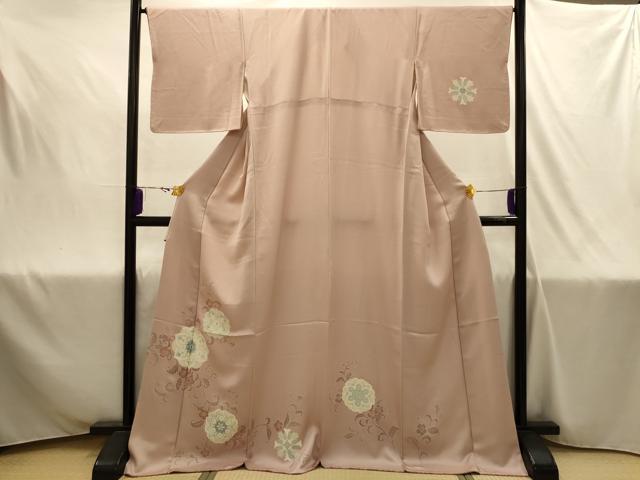 平和屋着物■訪問着 刺繍 正倉院花文 ロング丈 正絹 逸品 AABJ1972sx