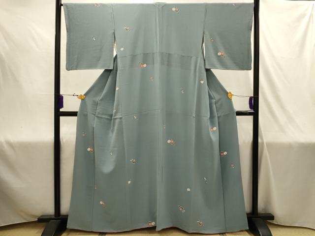 平和屋着物■上質な小紋 友禅 草花文 正絹 逸品 AABJ1973sx