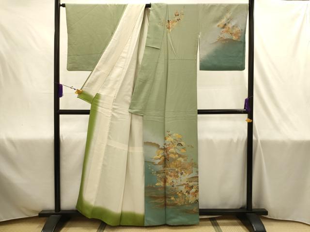 平和屋着物■訪問着 風景文 暈し染め 金彩 正絹 逸品 AABJ1975sx