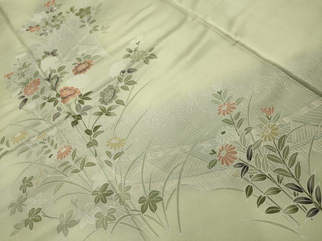 平和屋着物■訪問着 草花文 暈し染め 正絹 逸品 AABJ1983sx