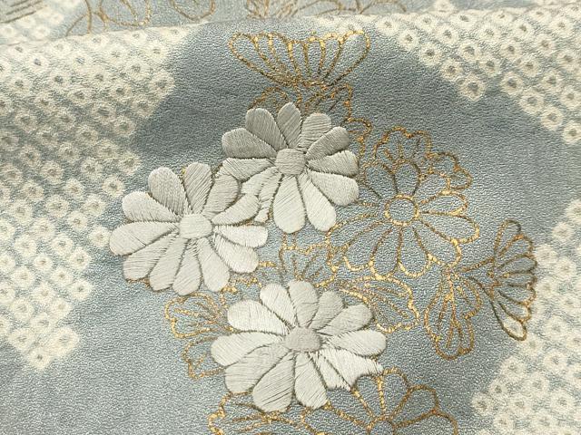 平和屋着物■豪華色留袖 絞り 刺繍 草花文 金彩 正絹 逸品 AABJ1988sx