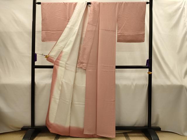 平和屋着物■上質な色無地 草花地紋 宍色 正絹 逸品 AABJ1995sx