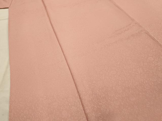 平和屋着物■上質な色無地 草花地紋 宍色 正絹 逸品 AABJ1995sx