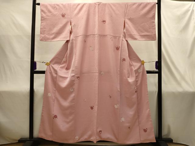 平和屋着物■上質な小紋 地紋起こし 舞花文 寿光織 金糸 正絹 逸品 AABJ2000sx