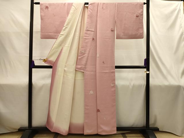 平和屋着物■上質な小紋 地紋起こし 舞花文 寿光織 金糸 正絹 逸品 AABJ2000sx