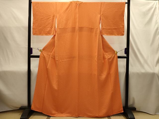 平和屋着物■上質な色無地 檜垣地紋 黄丹色 正絹 逸品 AABJ2004sx