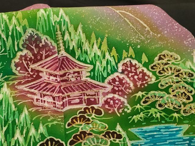 平和屋着物■豪華黒留袖 作家物 風景文 金彩 正絹 逸品 AABJ2007sx