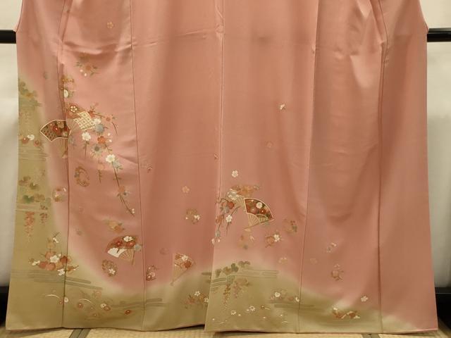 平和屋着物■訪問着 扇面花文 暈し染め 金彩 正絹 逸品 AABJ2008sx