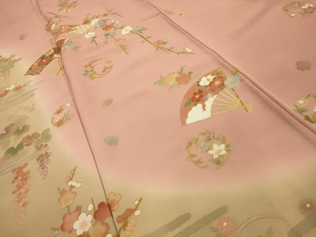 平和屋着物■訪問着 扇面花文 暈し染め 金彩 正絹 逸品 AABJ2008sx