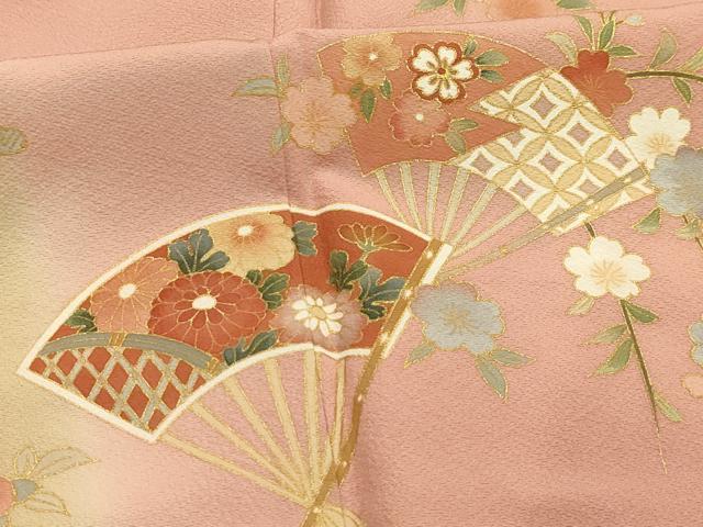 平和屋着物■訪問着 扇面花文 暈し染め 金彩 正絹 逸品 AABJ2008sx