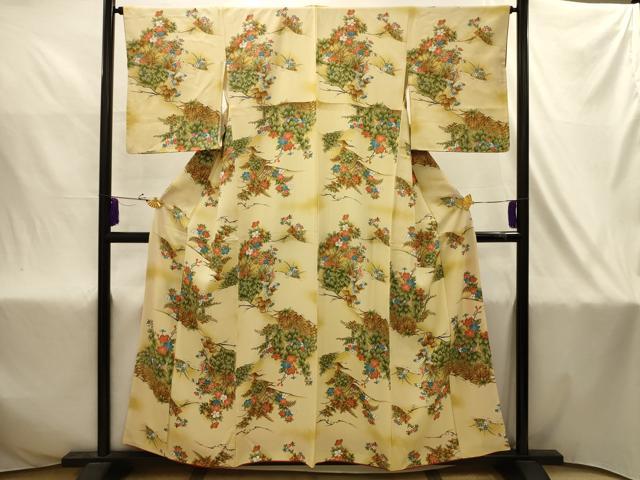 平和屋着物■上質な小紋 草花文 暈し染め 正絹 逸品 AABJ2011sx