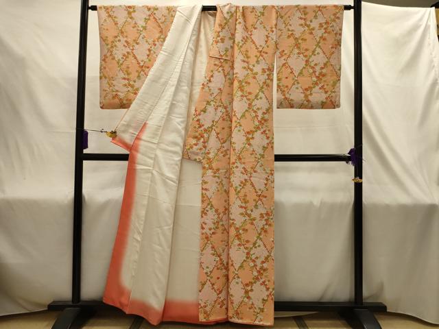 平和屋着物■上質な小紋 花菱文 正絹 逸品 AABJ2017sx