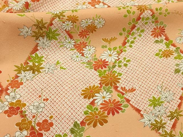 平和屋着物■上質な小紋 花菱文 正絹 逸品 AABJ2017sx