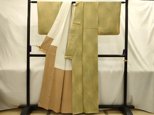 平和屋着物■上質な小紋 草花文 地紋起こし 暈し染め 正絹 逸品 AABJ2024sx