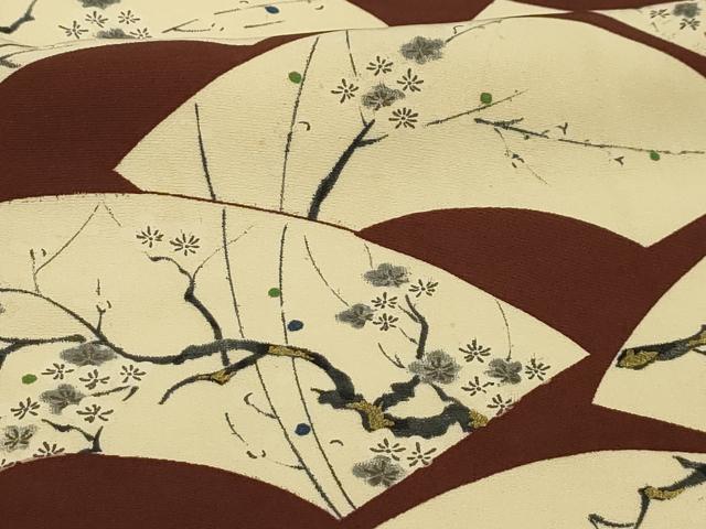 平和屋着物■上質な小紋 手描き 地紙重ね枝花文 金彩 正絹 逸品 AABJ2025sx