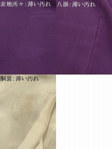 平和屋着物■上質な色無地 枝葉地紋 葡萄色 正絹 逸品 AABJ2026sx