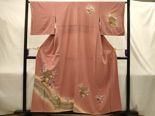 平和屋着物■訪問着 鳳凰花鏡裏文 暈し染め 金彩 正絹 逸品 AABJ2032sx