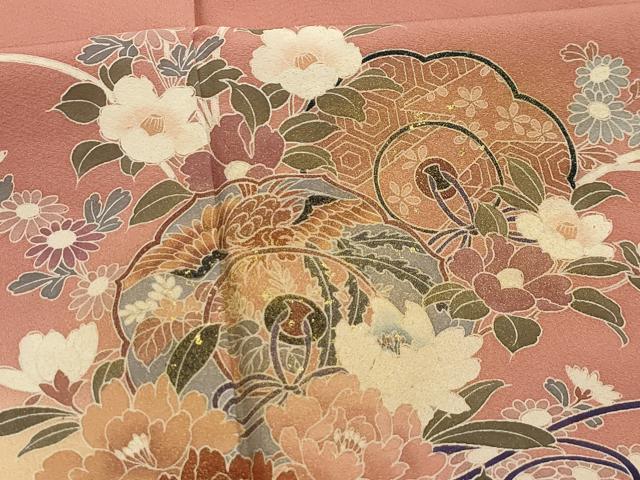 平和屋着物■訪問着 鳳凰花鏡裏文 暈し染め 金彩 正絹 逸品 AABJ2032sx