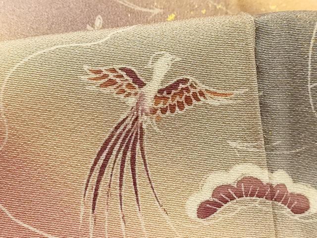 平和屋着物■訪問着 鳳凰花鏡裏文 暈し染め 金彩 正絹 逸品 AABJ2032sx