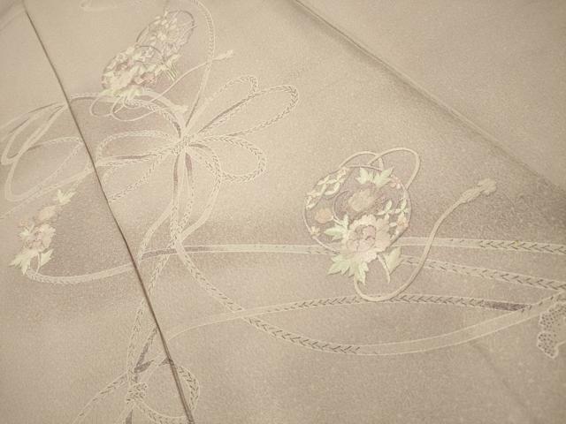 平和屋着物■訪問着 刺繍 結び紐花鼓文 正絹 逸品 AABJ2044sx