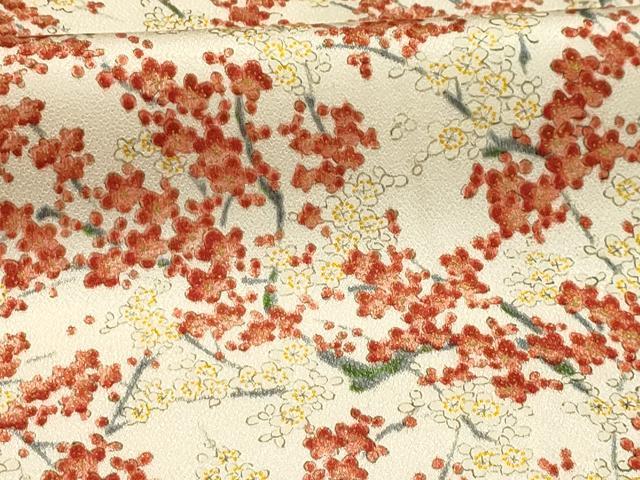 平和屋着物■上質な小紋 手描き 紅白梅 金彩 正絹 逸品 AABJ2055sx