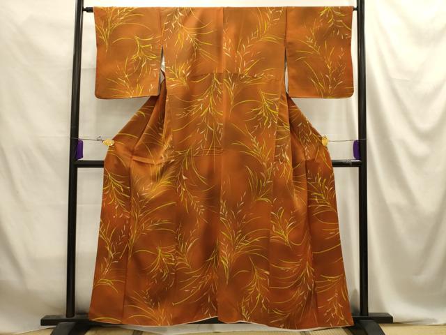 平和屋着物■上質な小紋 草花文 暈し染め 正絹 逸品 AABJ2056sx