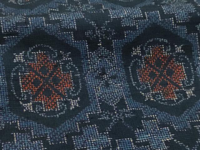 平和屋着物■上質な紬 亀甲花文 正絹 逸品 AABJ2060sx