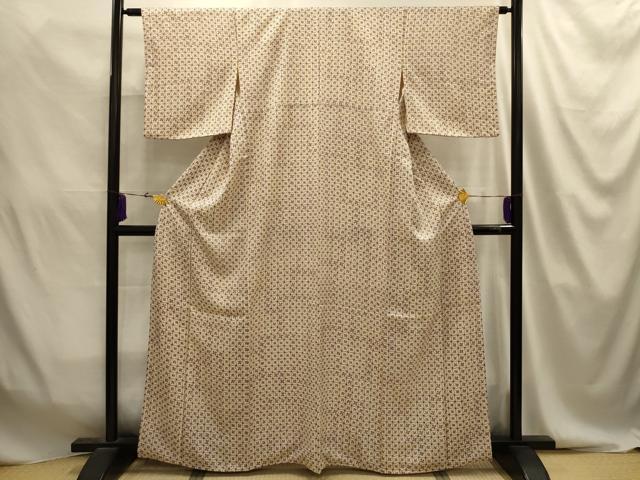 平和屋着物■上質な小紋 花格子 正絹 逸品 AABJ2061sx